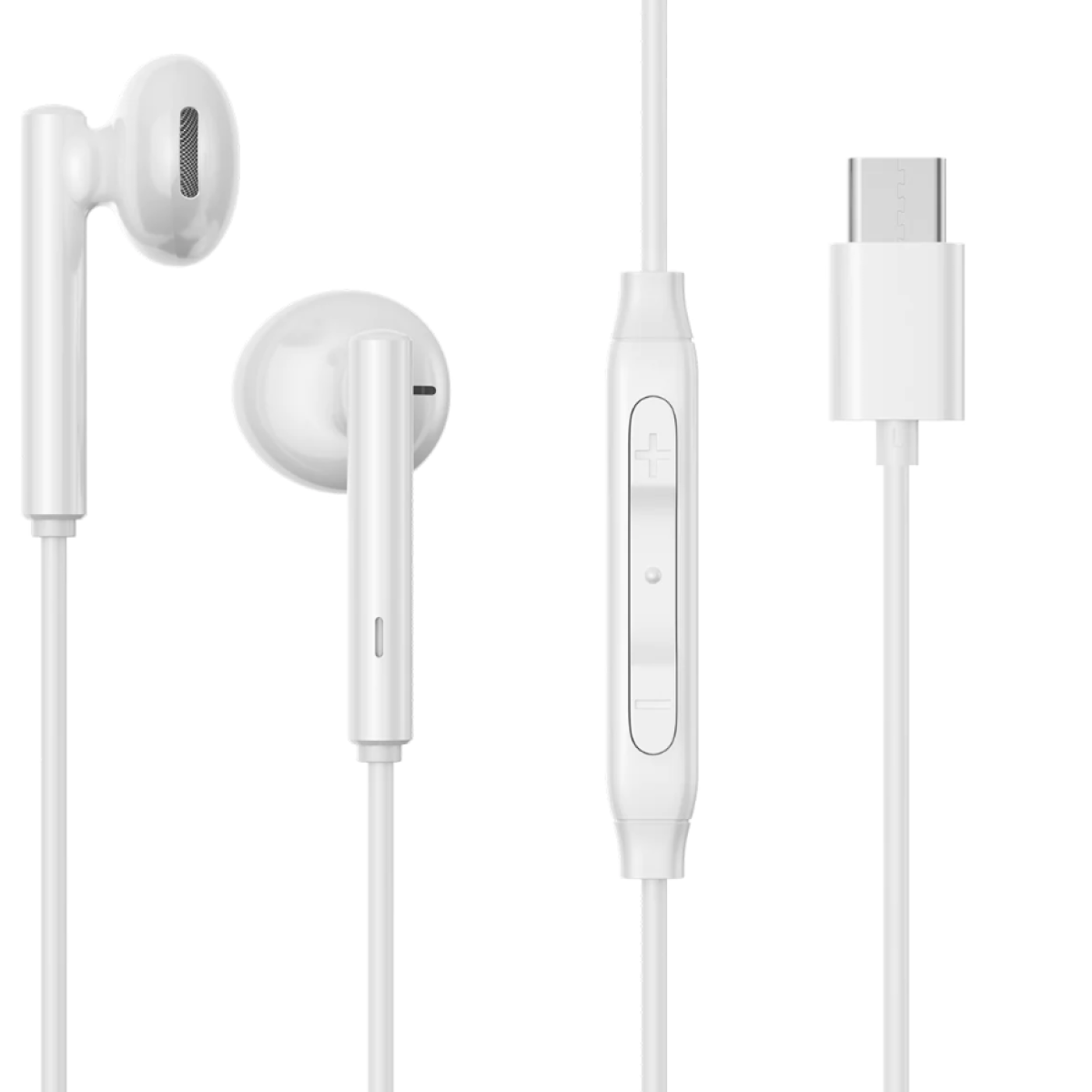 JOYROOM JR-EC05 TYPE-C Series Half In-Ear Wired Earphones-White for iPhone 15 & Samsung
