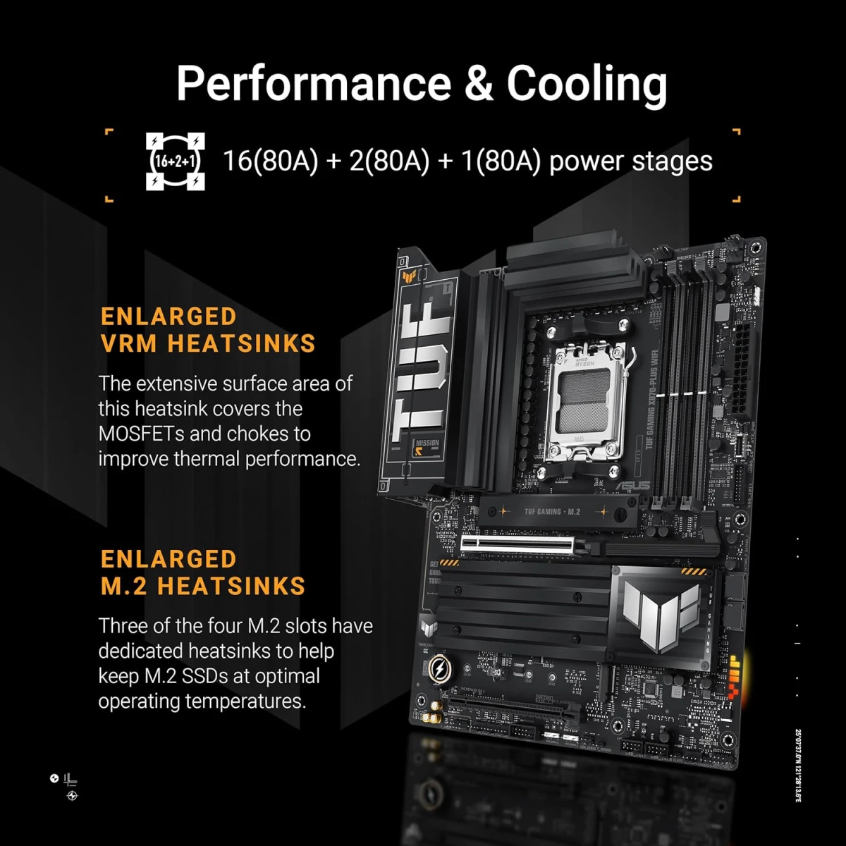 ASUS TUF Gaming X870-Plus WIFI 7 AMD X870 AM5 ATX 4x M.2 Slots DDR5 USB 3.2 Gen 2x2 Type-C® USB4® Header & 2.5Gb Ethernet