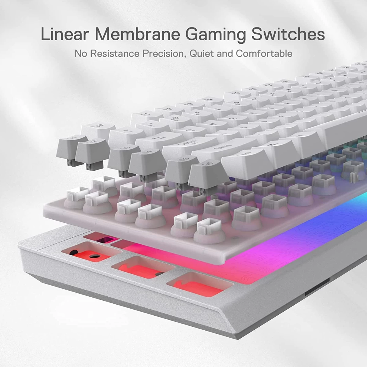 Redragon K512 Shiva RGB Backlit Multimedia Keys 6 Built-in Macro Keys - White