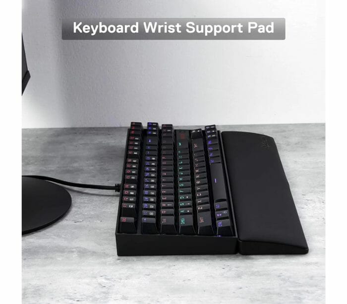 Redragon P036 Meteor M Keyboard Wrist Rest Pad Soft Memory Foam w/ Anti-Slip Rubber Base For 80% 87 Keys Compact Size