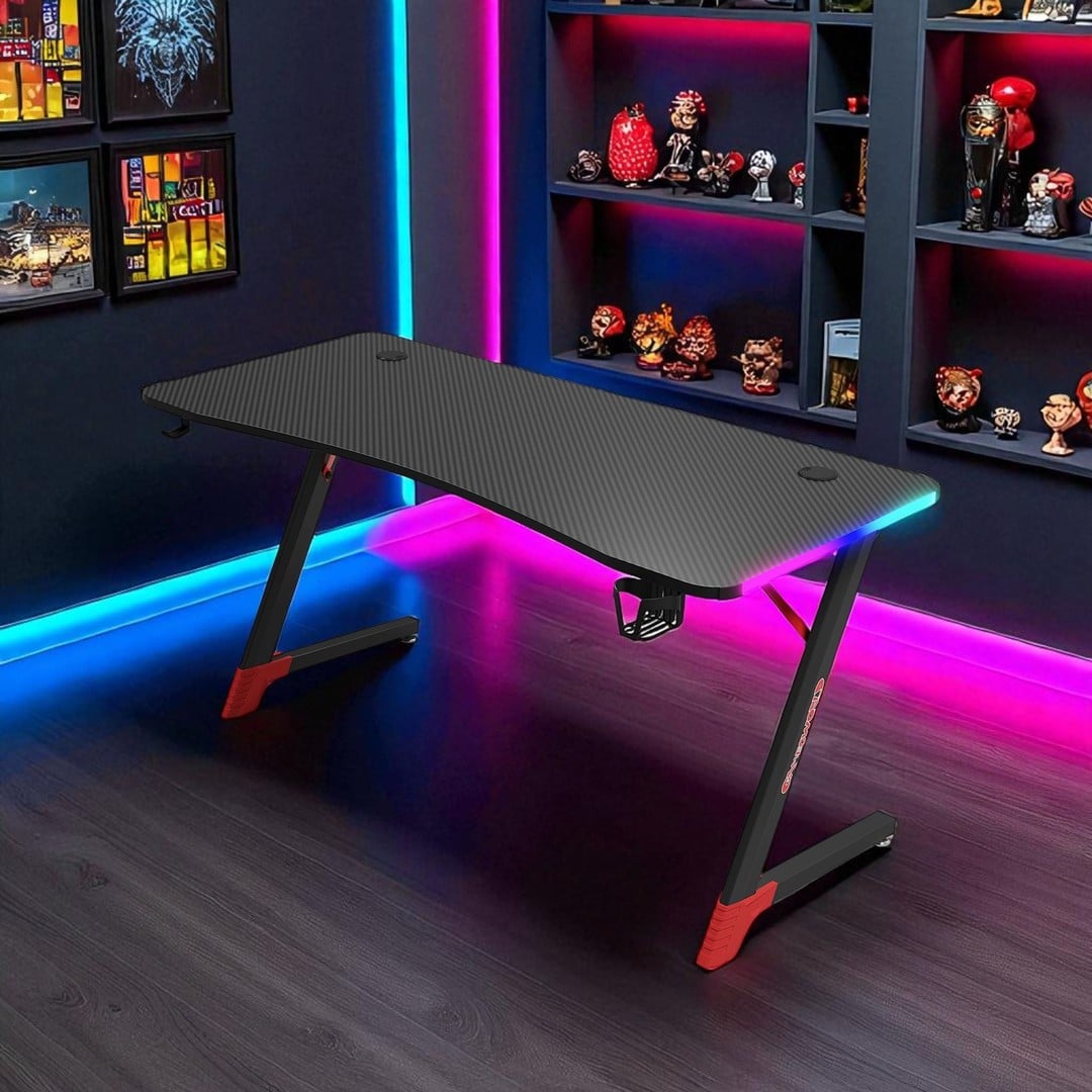 Gaming Desk D2209 1200*600*800 Gaming Desk Office Computer Desk Home Study Work Table Racer Carbon Fiber Table  hover