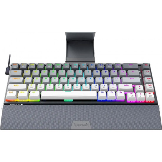 Redragon K641G PRO 65% Aluminum RGB Mechanical Keyboard, 3-Mode 68 Keys Compact Gaming Keyboard w/ 3.5mm Sound Absorbing Foams, Detachable Wrist Rest, Upgraded Hot-Swap Socket,RED SWITCH