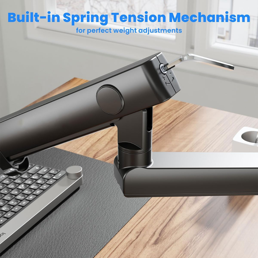 Twisted Minds TM-84-C012 Dual Monitor Arm  Heavy-Duty Mechanical Spring Mount, Fits 17”–35” Monitors, Full Motion, VESA Compatible, Ergonomic Design - alternate view
