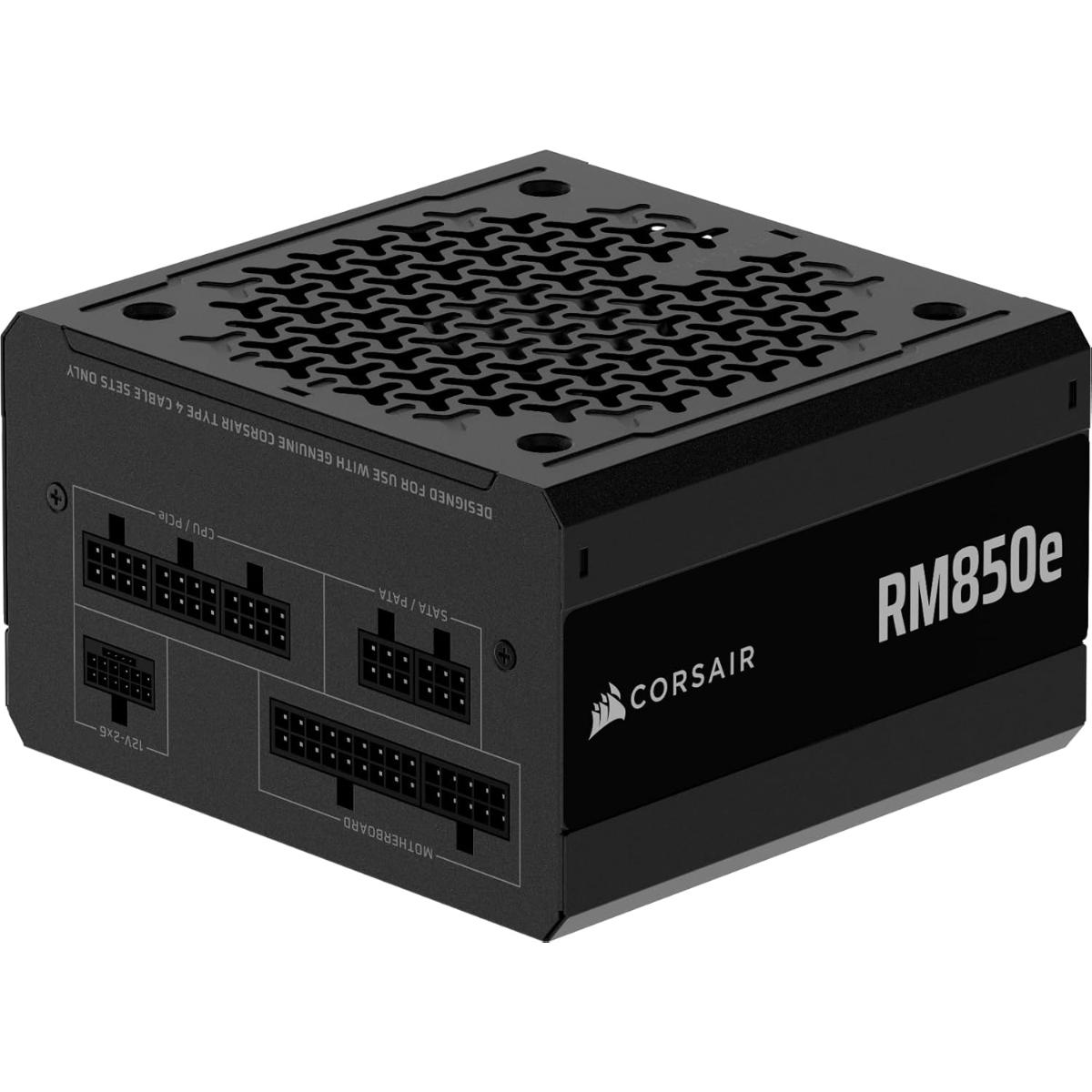CORSAIR RM850e (2025) Fully Modular Gold Low-Noise ATX Power Supply with 12V-2x6 Cable – ATX 3.1 & PCIe 5.1 Compliant, Cybenetics Gold Efficiency, 105°C-Rated Capacitors, Modern Standby Mode – Black