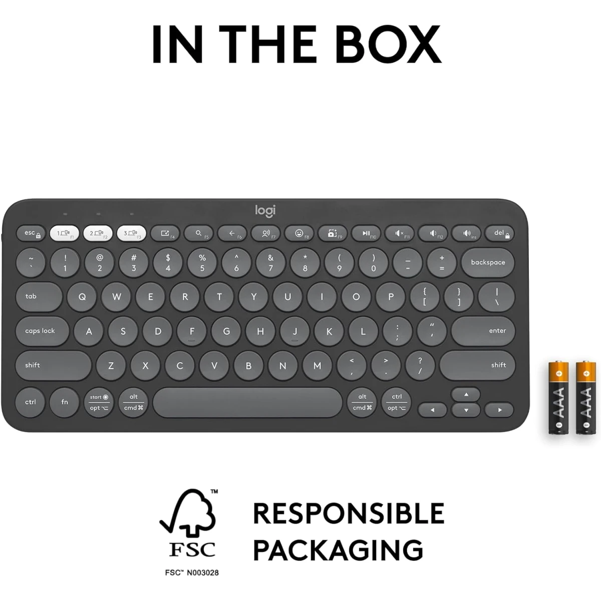 Logitech Pebble Keys 2 K380s Multi-Device Bluetooth Customizable Shortcuts Slim & Portable For Windows, macOS & Android Arabic / English