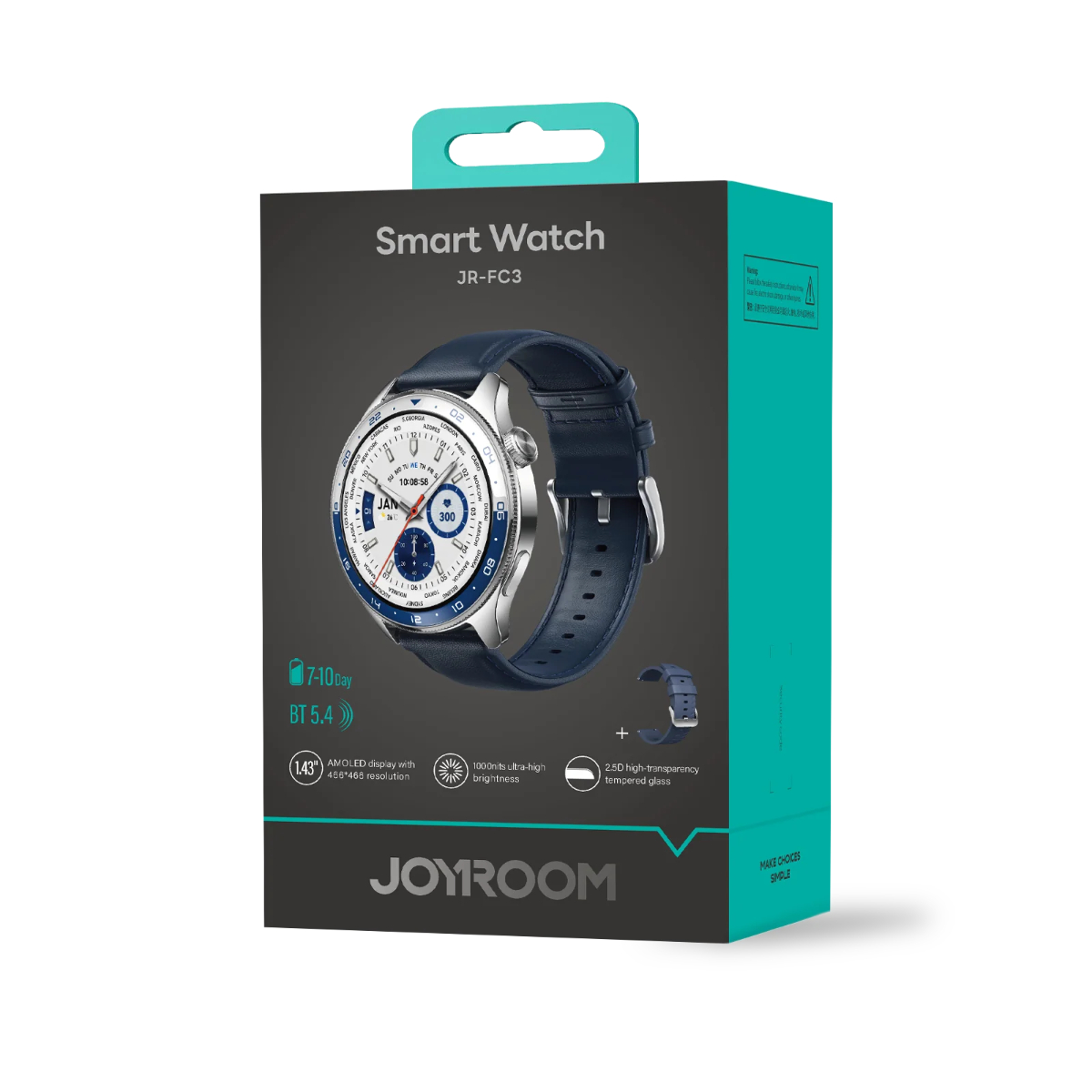 JOYROOM JR-FC3 Bluetooth-Compatible Call Smart Watch 1.43 Inch AMOLED Health Monitoring Watch