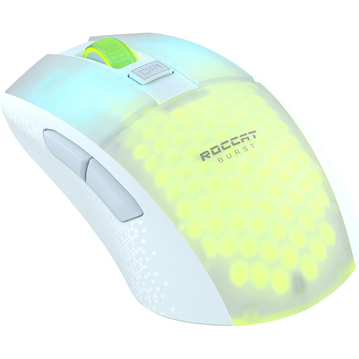 ROCCAT Burst Pro Air Lightweight Symmetrical Wireless RGB Gaming Mouse with 19K DPI Optical Owl-Eye Sensor, Optical Switches, Titan Wheel, 81-Gram Weight White