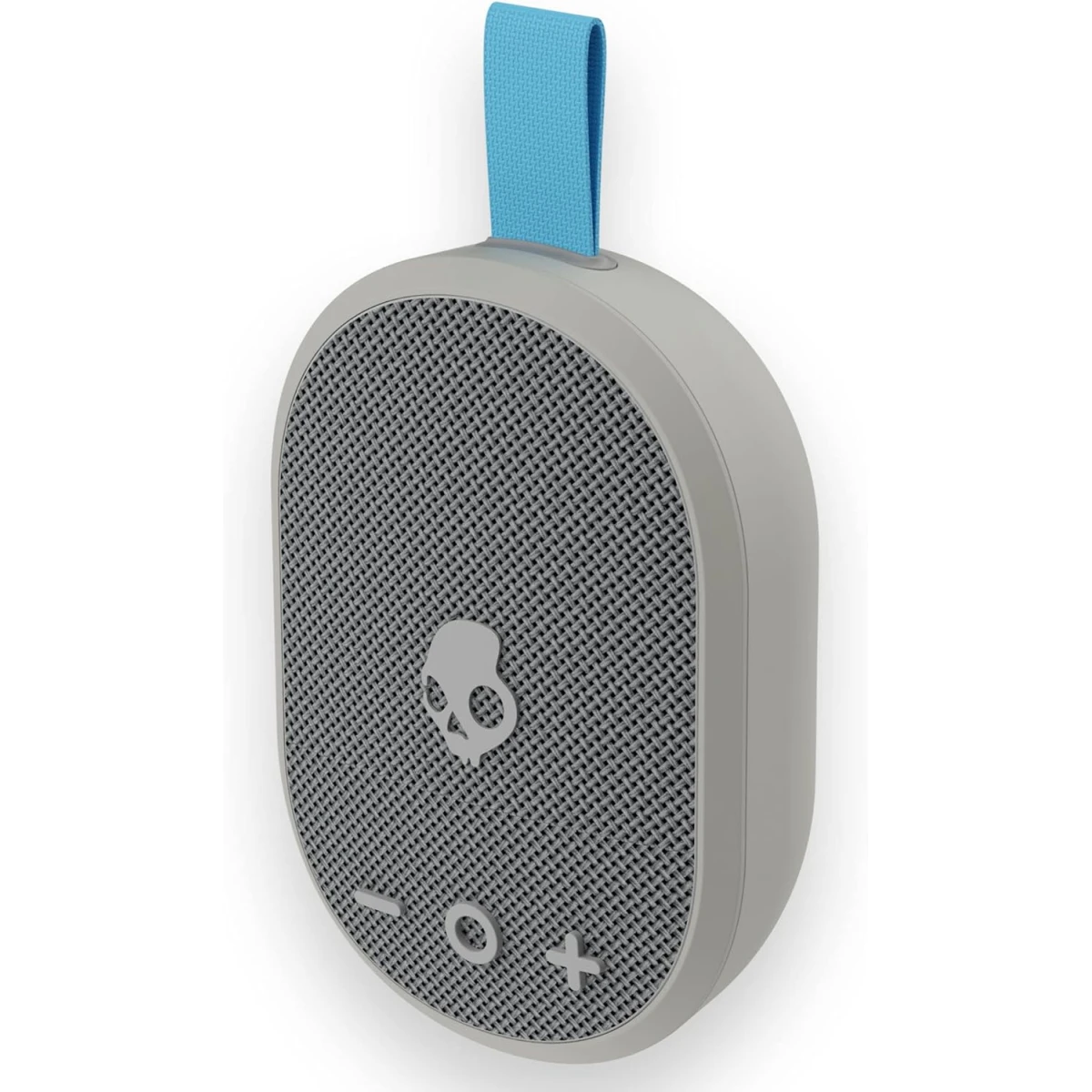 Skullcandy Ounce Wireless Bluetooth Speaker - IPX7 Waterproof Mini Portable Speaker with 16 Hour Battery, Downward Firing Passive Radiator, and Ballistic Nylon Carry Strap - Light Grey