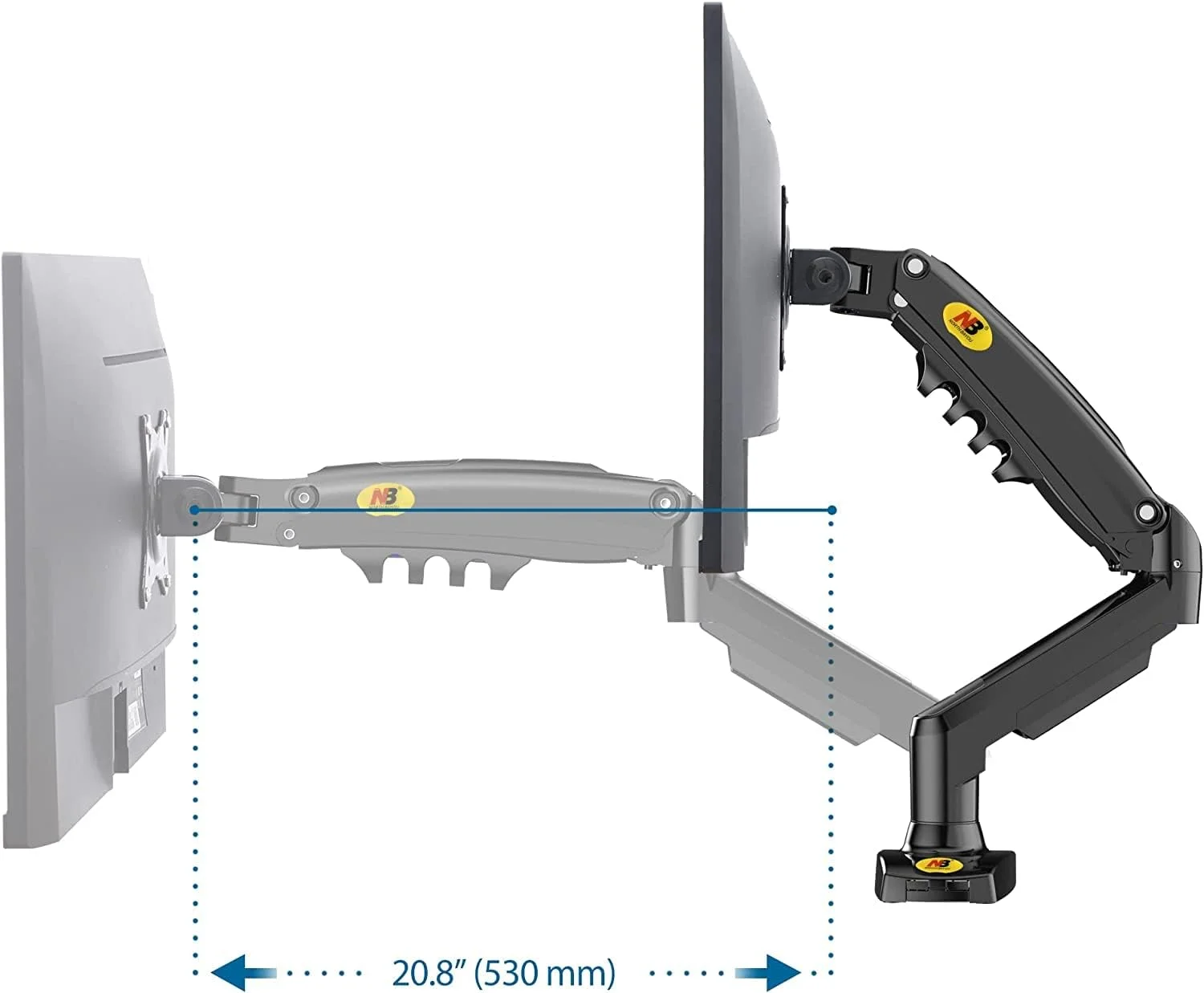 NB North Bayou F80 Monitor Arm with Gas Spring for 17-30”Monitors