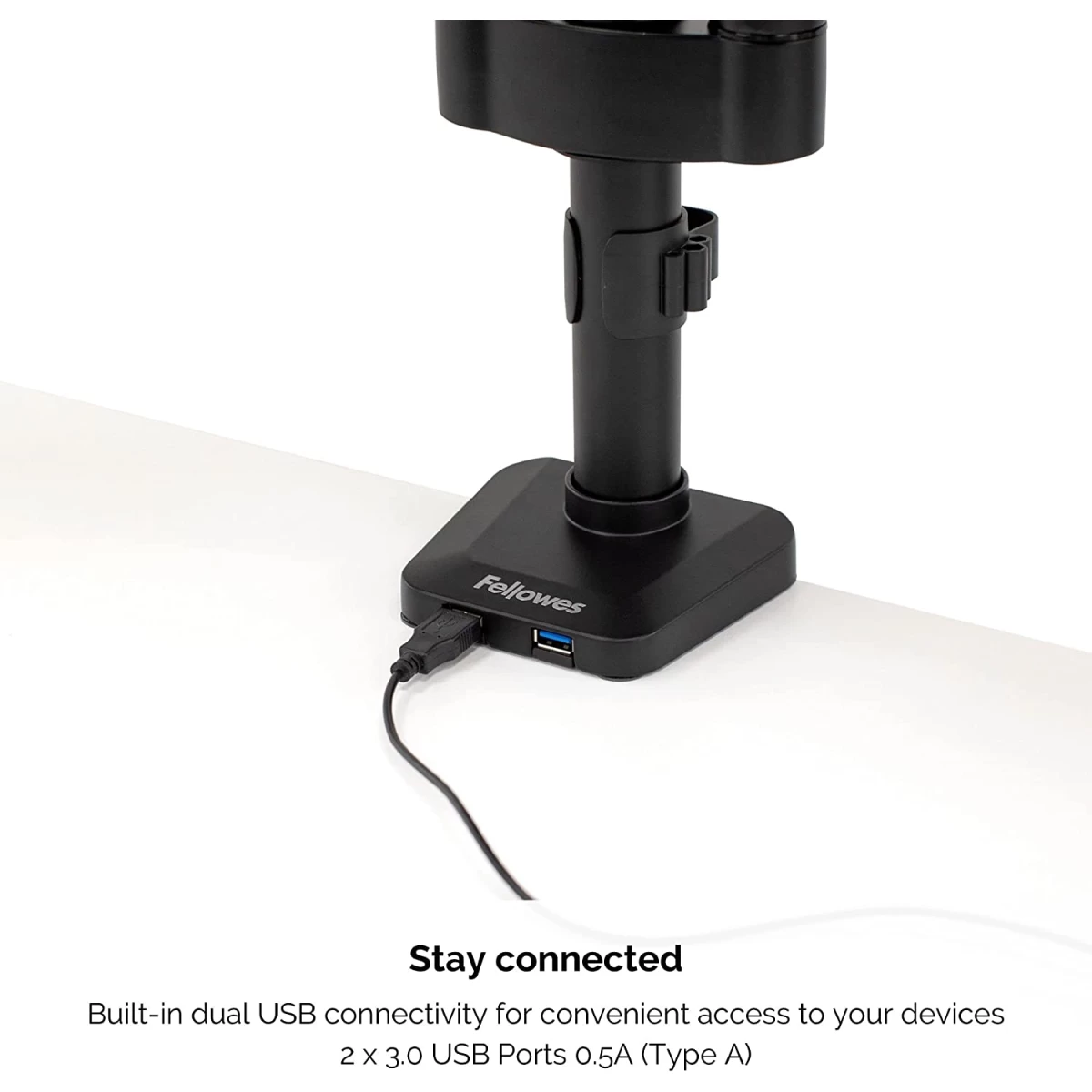 Fellowes Platinum Series Adjustable Triple Monitor Arm , Black