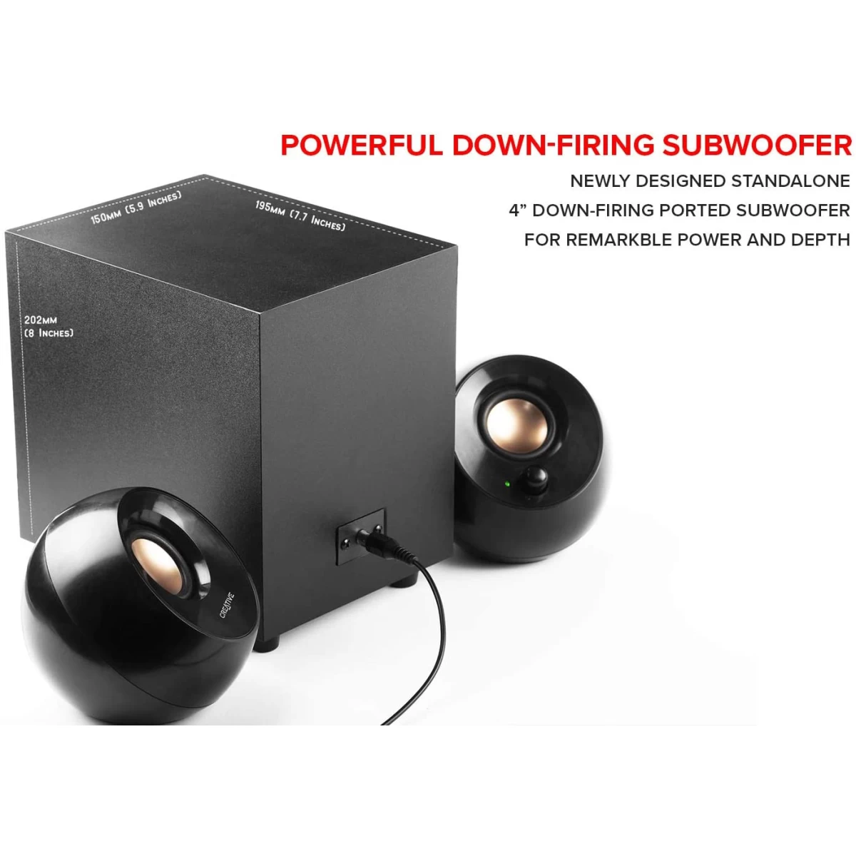 Creative Pebble Plus 2.1 USB Powered Desktop Speakers Far Field Drivers