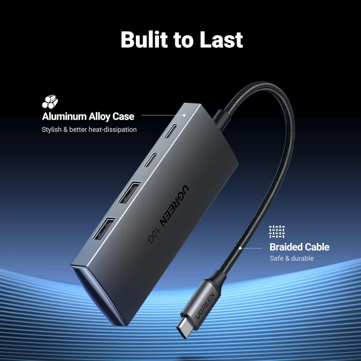 UGREEN CM480 USB C Hub 10Gbps, 4 Ports USB 3.2 HUB with 2 USB-C 3.2 and 2 USB-A 3.2, USB Port Extender for MacBook Pro, MacBook Air, Acer Aspire, HP Laptops, iPad Pro, iPhone 15/15 Pro Max