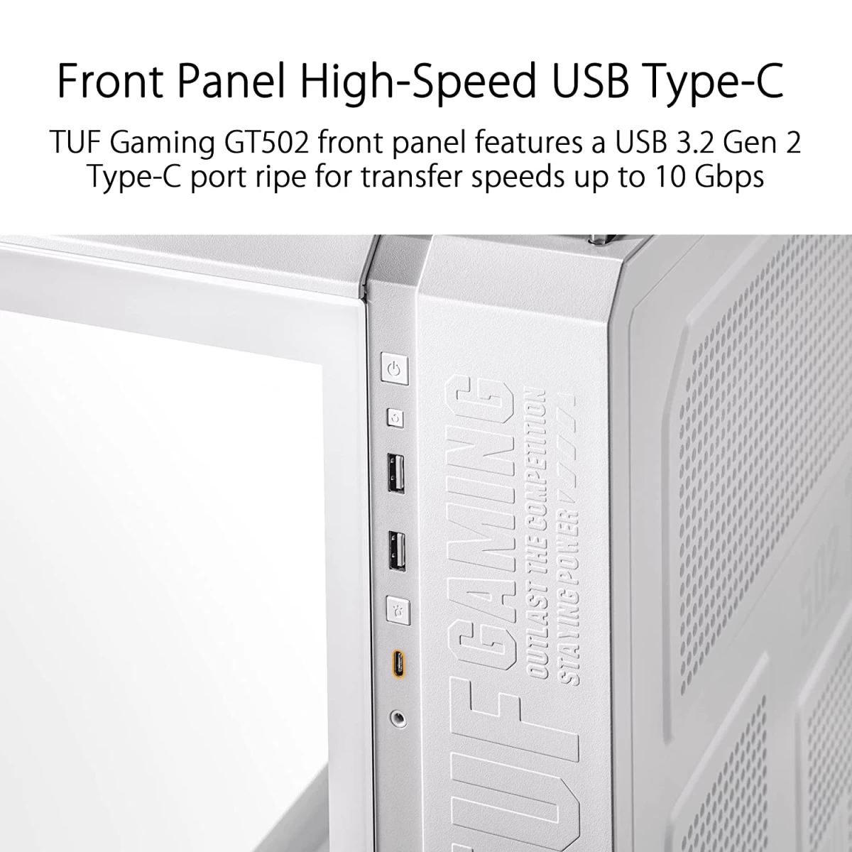 ASUS TUF GT502 Plus Dual Chamber Design Independent Cooling Zones for The CPU & GPU w/ Pre-installed 4 ARGB Fans - White
