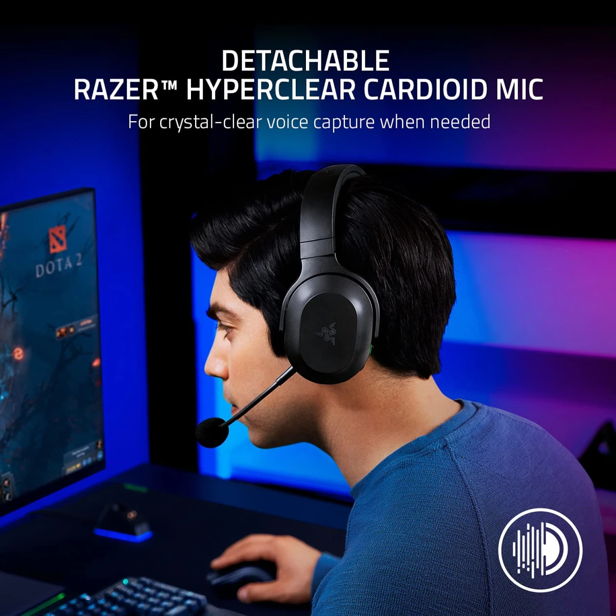 Razer Barracuda X (2022) Wireless & Bluetooth 250g Detachable HyperClear Mic 20 Hr Battery For PC, PS5, Switch, & Android - Black