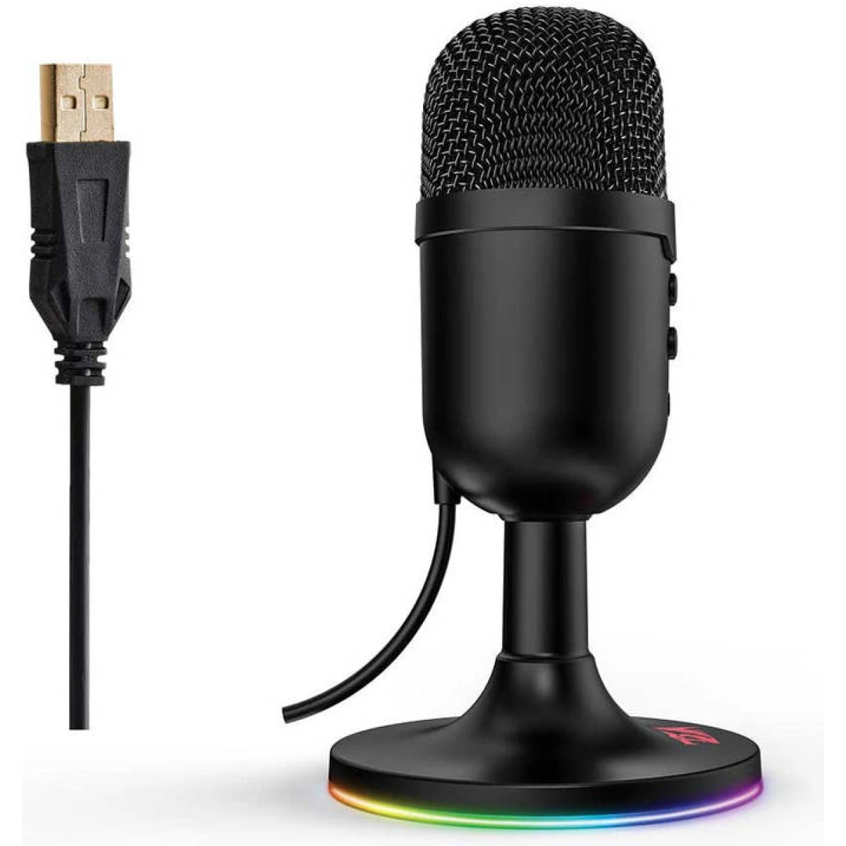 Redragon GM303 Pulsar Streaming Microphone, Omni-Directional (360° Radio Reception), Volume Mute & Noise Cancelling Control, USB Plug Cable, 1.8m Cable Length - Black