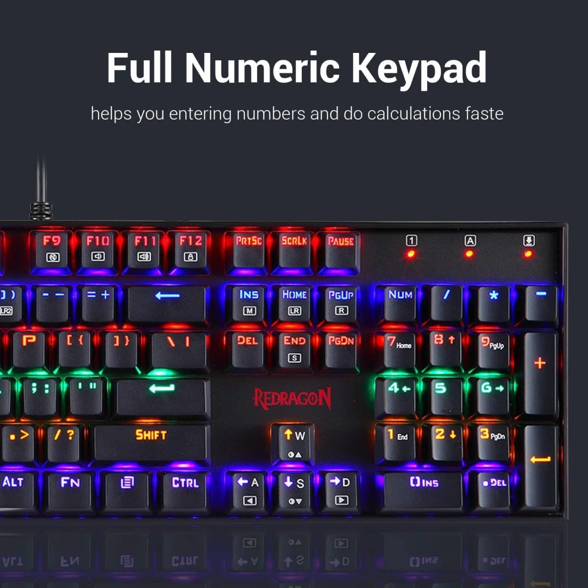 Redragon MITRA K551-1 Mechanical Gaming Keyboard RGB Backlit Wired Keyboard - Blue Switches