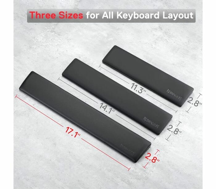 Redragon P037 Meteor L Keyboard Wrist Rest Pad Soft Memory Foam w/ Anti-Slip Rubber Base For 100% 104 Keys Compact Size