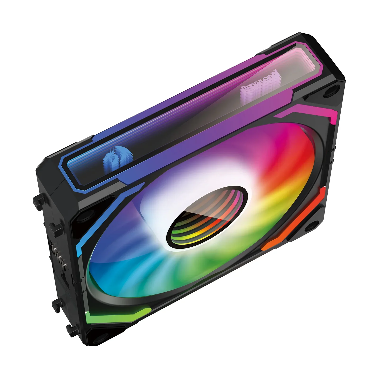 Redragon GCF012 Standard 120mm ARGB PC Case Fan, Daisy-Chain Connection, 5V 3Pin ARGB Lighting, 4 Pin PWM Case Fan, for Radiator/Computer Case Cooling, 120x120x25mm, 3 Pack, Black