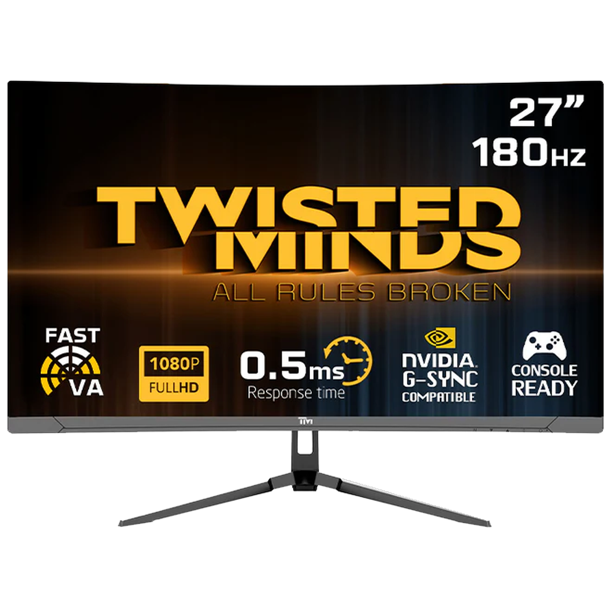 Twisted Minds 27" FHD, Curved, 180Hz, VA, 0.5ms, HDMI2.1, HDR Gaming Monitor