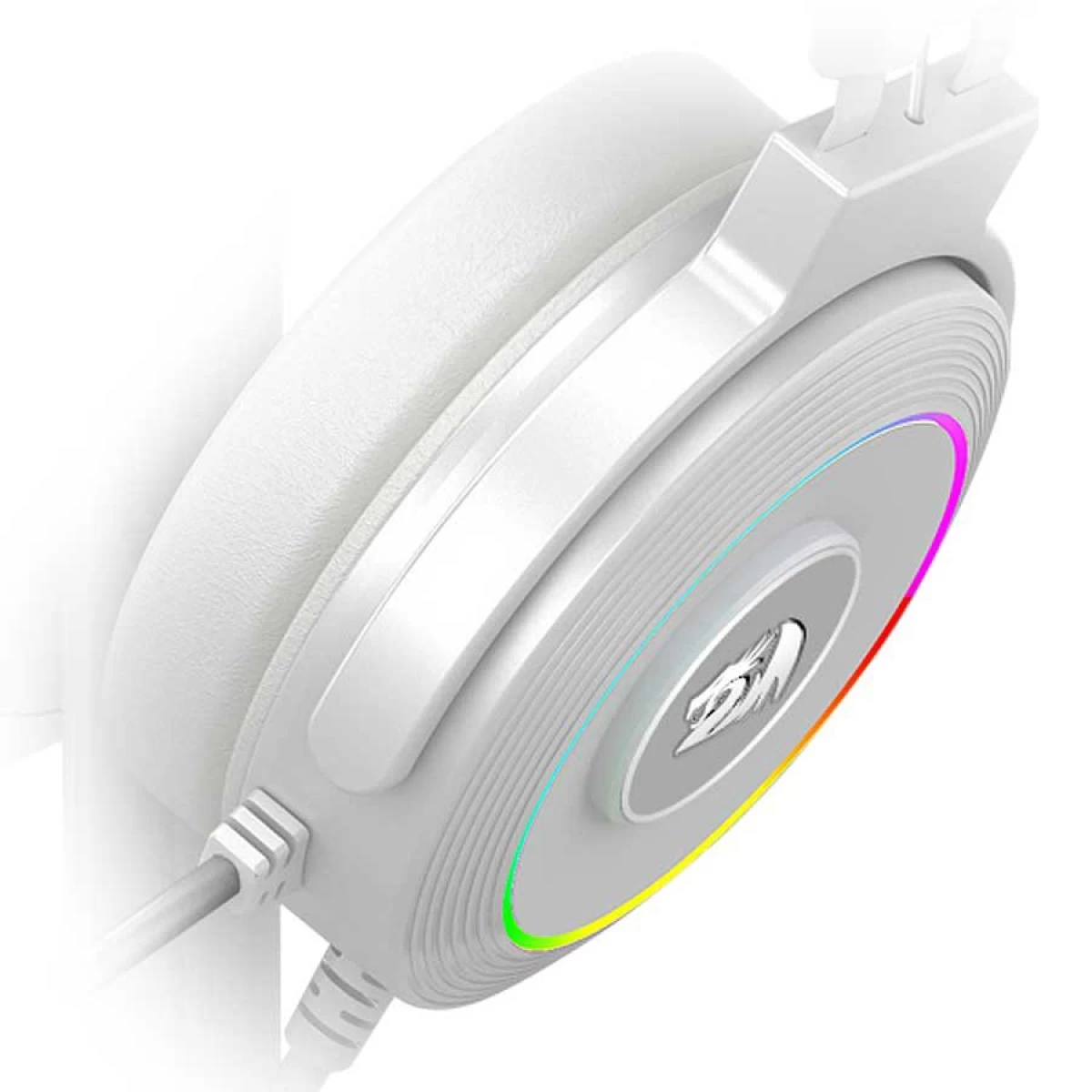 Redragon H320 Lamia 7.1 Surround Sound Volume Control Noise Cancelling RGB Light w/ Stand - White