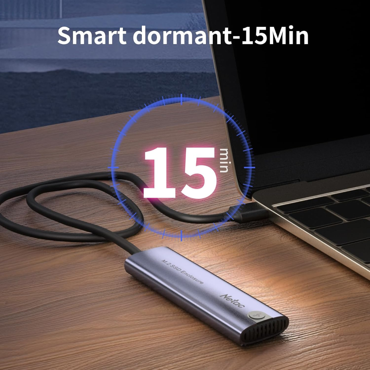 Netac NVMe SSD Enclosure Aluminum External SSD Enclosure2 Cables USB 3.1 Gen2 (10Gbps)