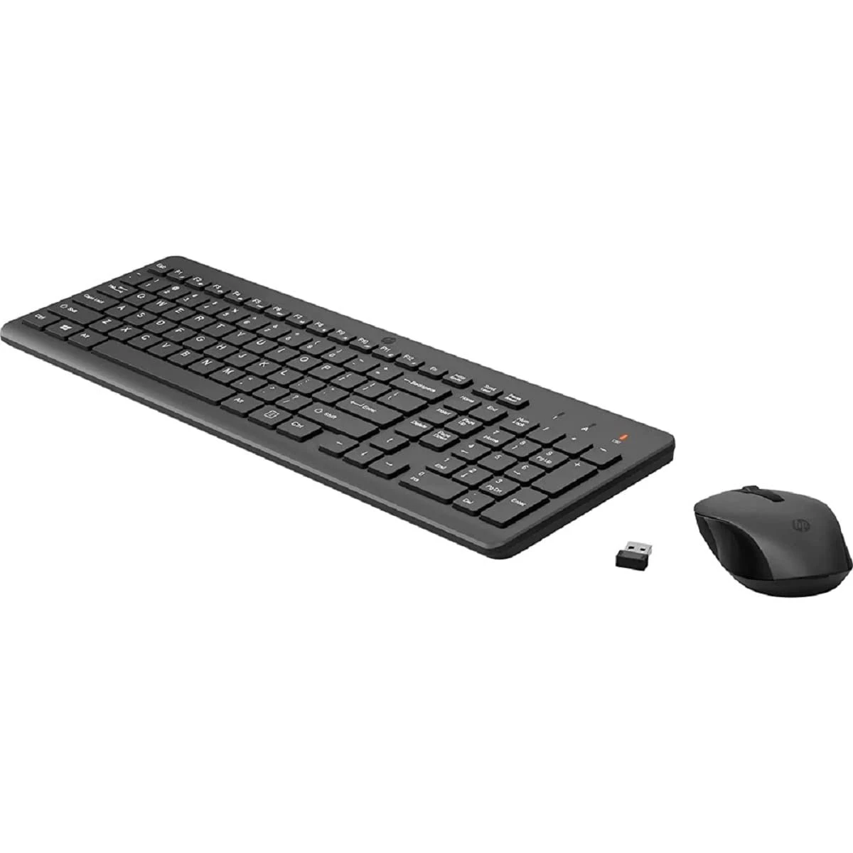 HP 330 Wireless Black Keyboard & Mouse Set 2.4GHz Wireless Connection 1600 DPI USB Receiver LED Indicators Arabic/English - Black