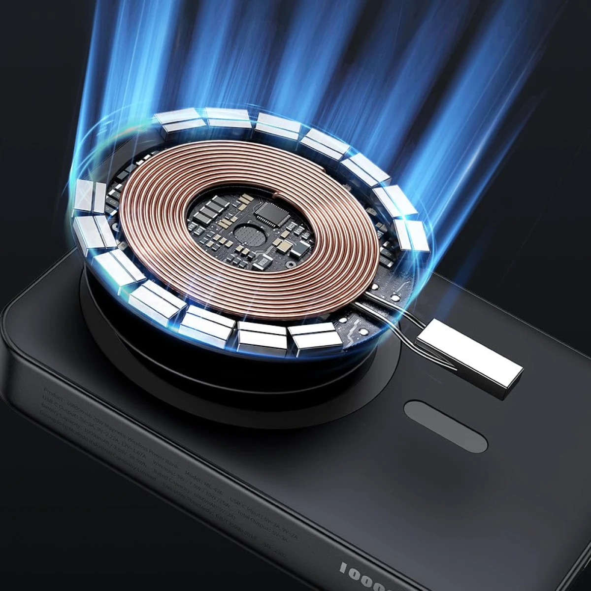 Mcdodo MC-510 20W Magnetic Wireless Charging 10000MAH Power Bank with Phone Stand - Black
