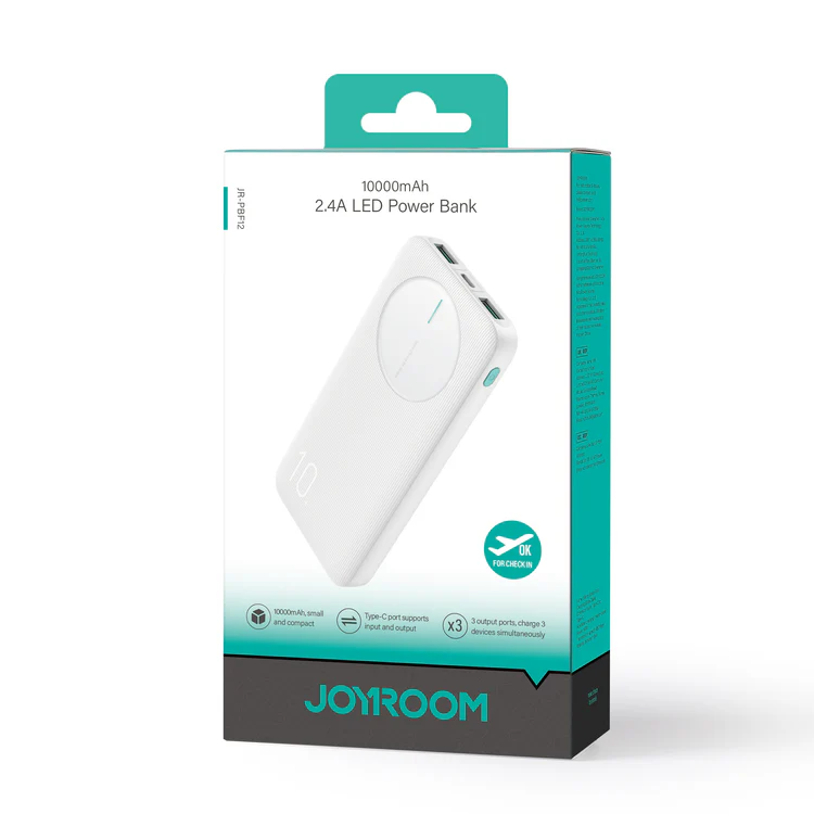 JOYROOM JR-PBF12 2.4A LED Power Bank 22.5W 10000mAh