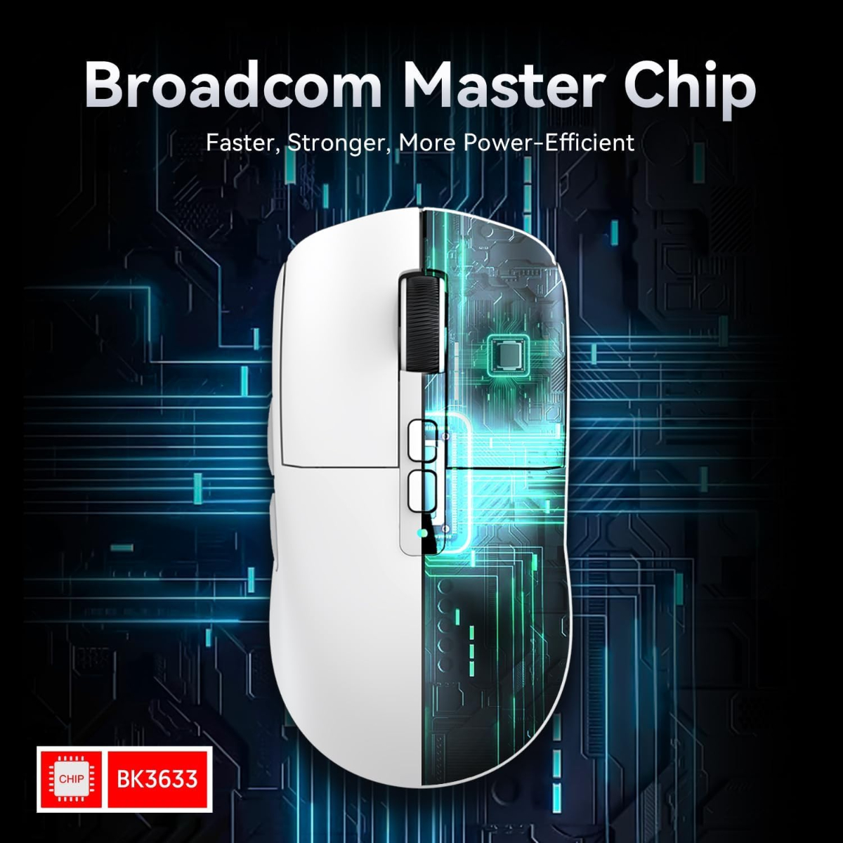ATTACK SHARK X6 Lightweight Wireless Gaming Mouse with RGB Backlight Charging Base,Tri-Mode Wired/2.4GHz/BT5.2,26K DPI, PAW3395 Optical Sensor,HUANO Switch,5programmable Buttons,PC/Mac(White)