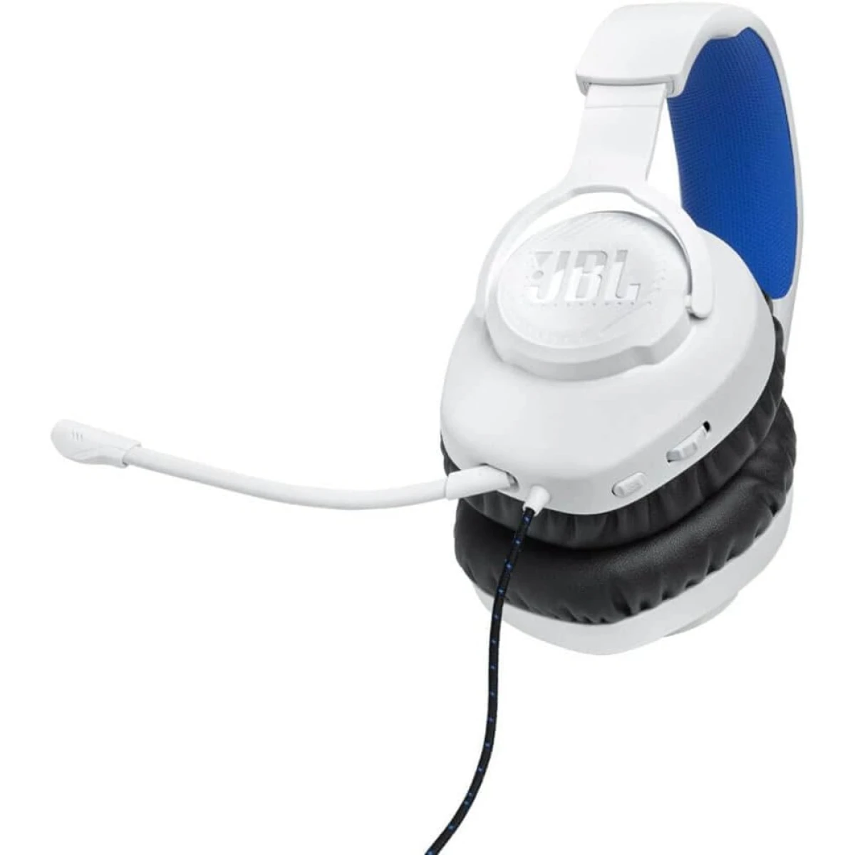 JBL Quantum 100P Wired Over-Ear w/ Detachable Mic Quantum SOUND Signature Memory Foam Comfort Compatible with Windows Sonic Surround Sound - White