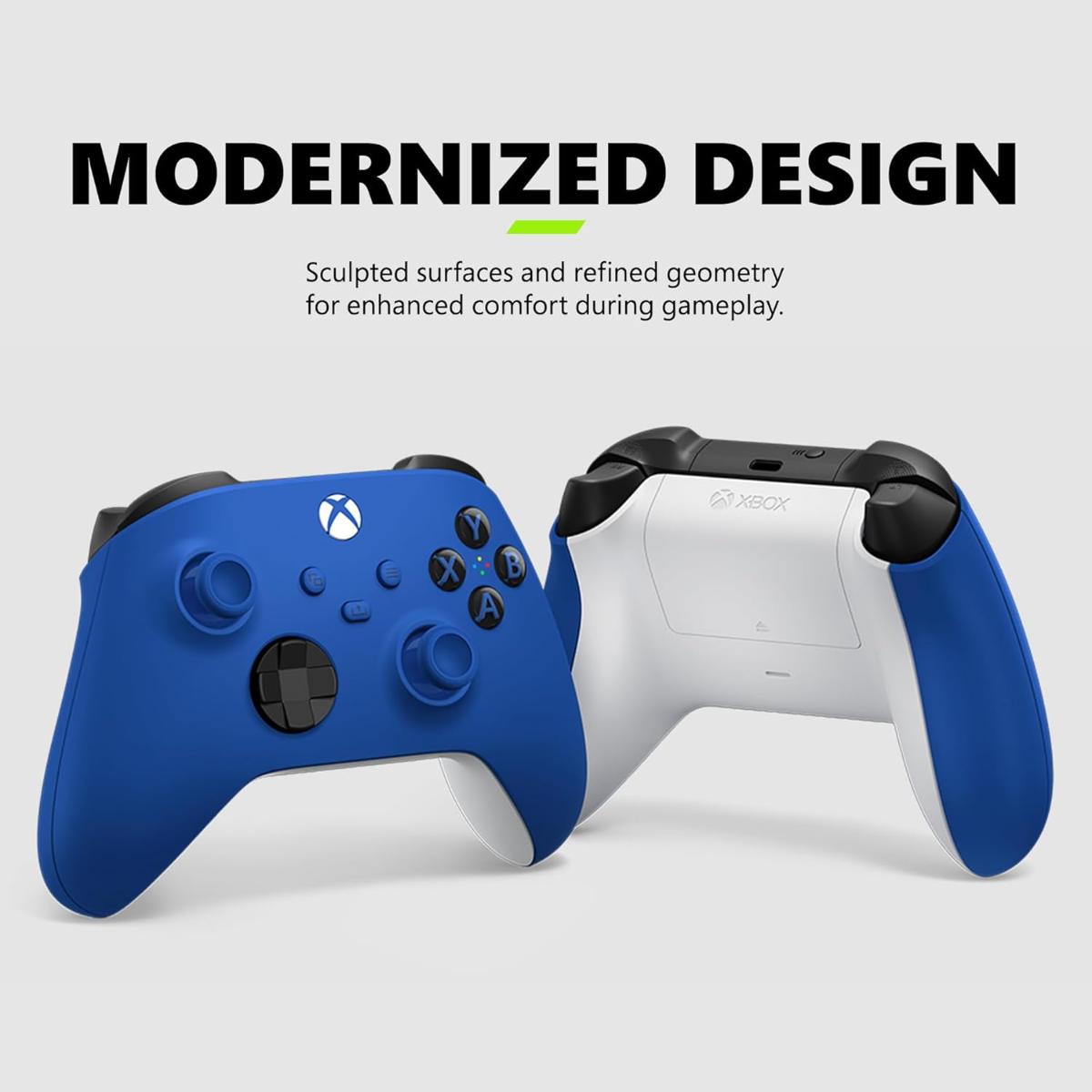 XBOX Wireless Gaming Controller Shock Blue Play on Xbox, Windows, Android, iOS, FireTV Sticks, Smart TVs, VR Headsets