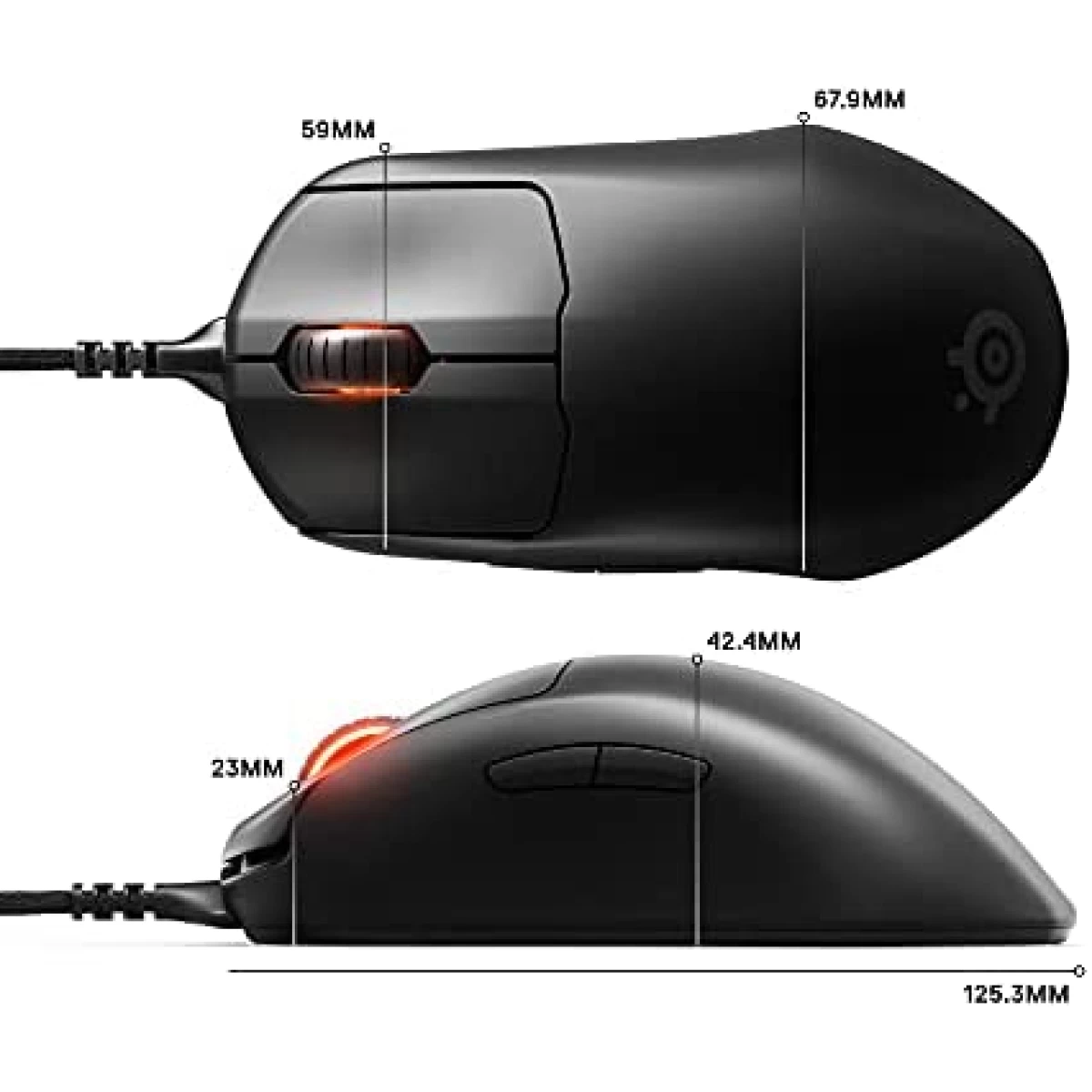 Steelseries Prime Esports Performance 18000 DPI Optical Sensor Prestige OM Mechanical Switches Right-Handed 1-Zone RGB Illumination 2m Super Mesh Cable