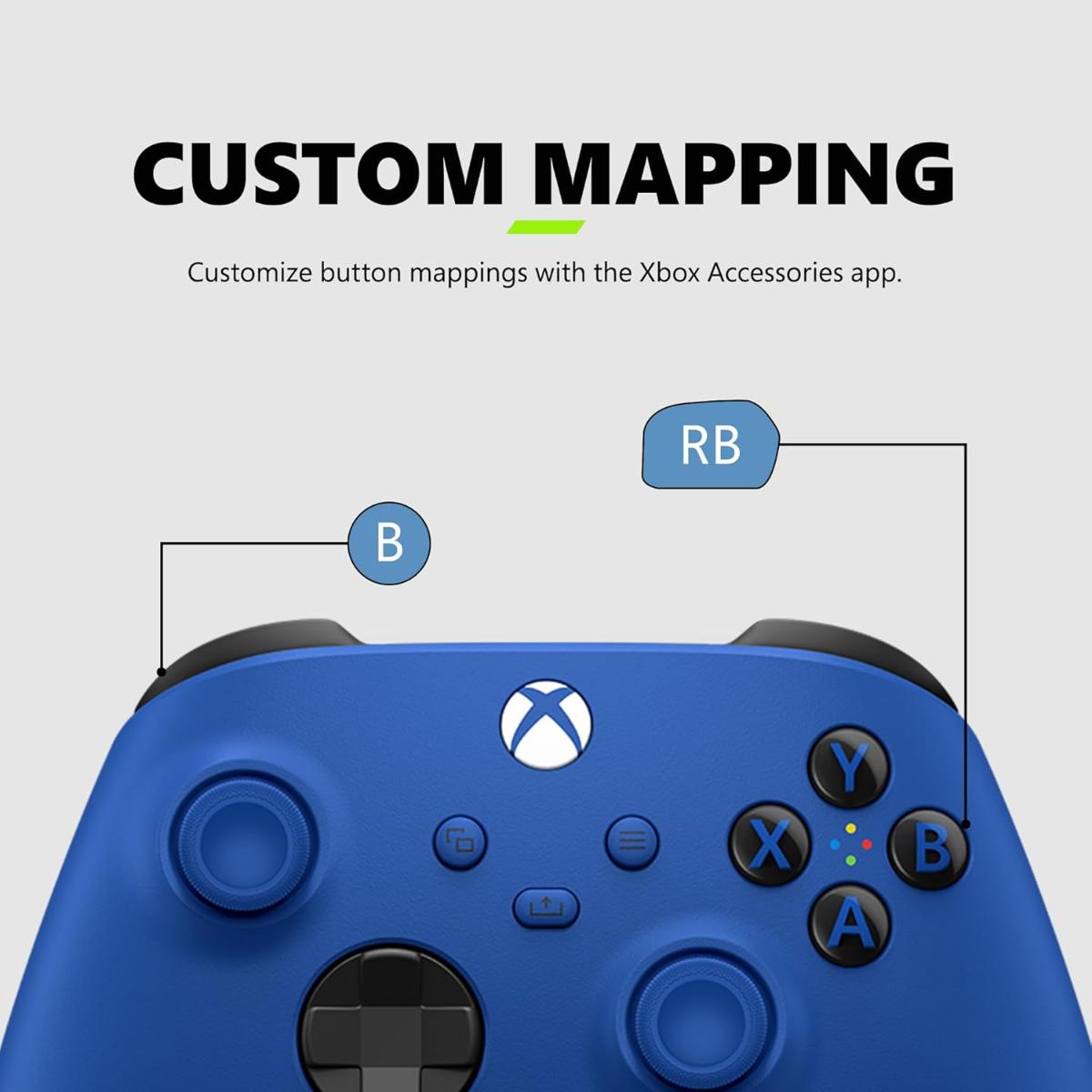 XBOX Wireless Gaming Controller Shock Blue Play on Xbox, Windows, Android, iOS, FireTV Sticks, Smart TVs, VR Headsets
