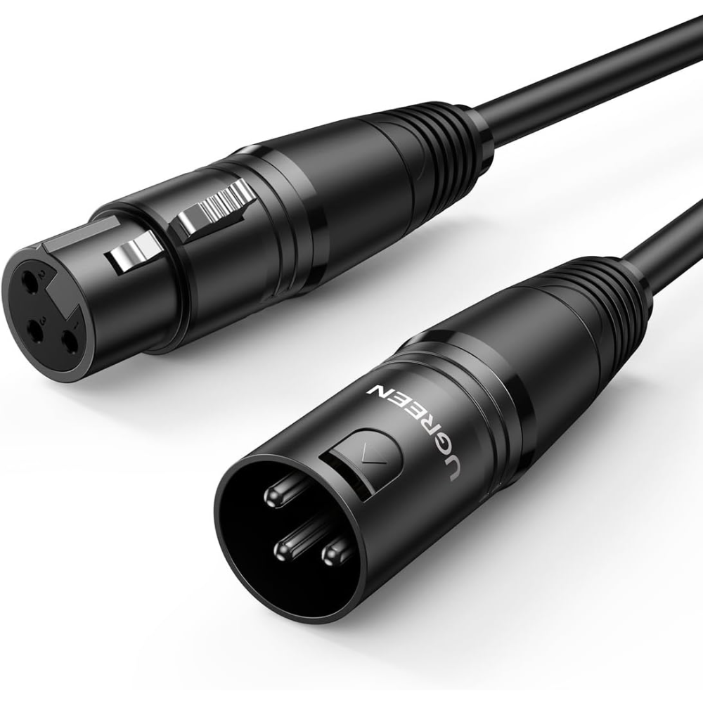 UGREEN XLR Cable Male to Female Microphone Extension Cable for PA System 2M XLR Male to Female Studio Recorder Speaker Mixer Speaker System or Professional Recording Live Gaming