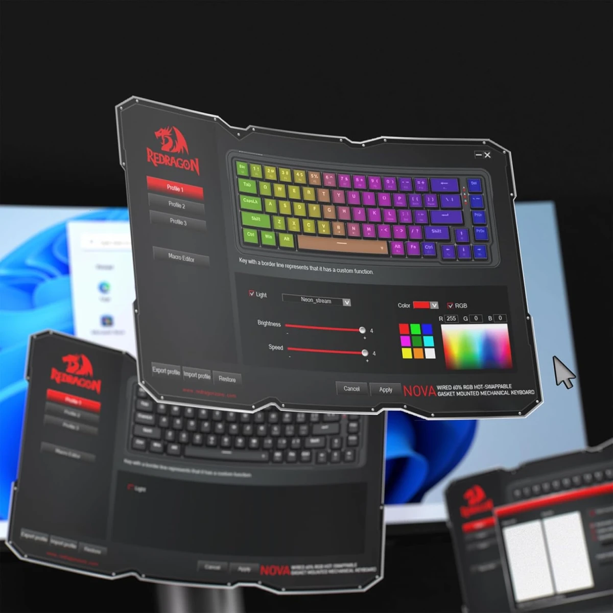 Redragon K709 NOVA 65% Wired Gasket RGB Gaming Keyboard, 68 Keys Hot-Swap Compact Mechanical Keyboard w/Free-Mod Socket, 3-Layer Noise Dampening & Dedicated Arrow Keys, Quiet Custom Linear Switch , White
