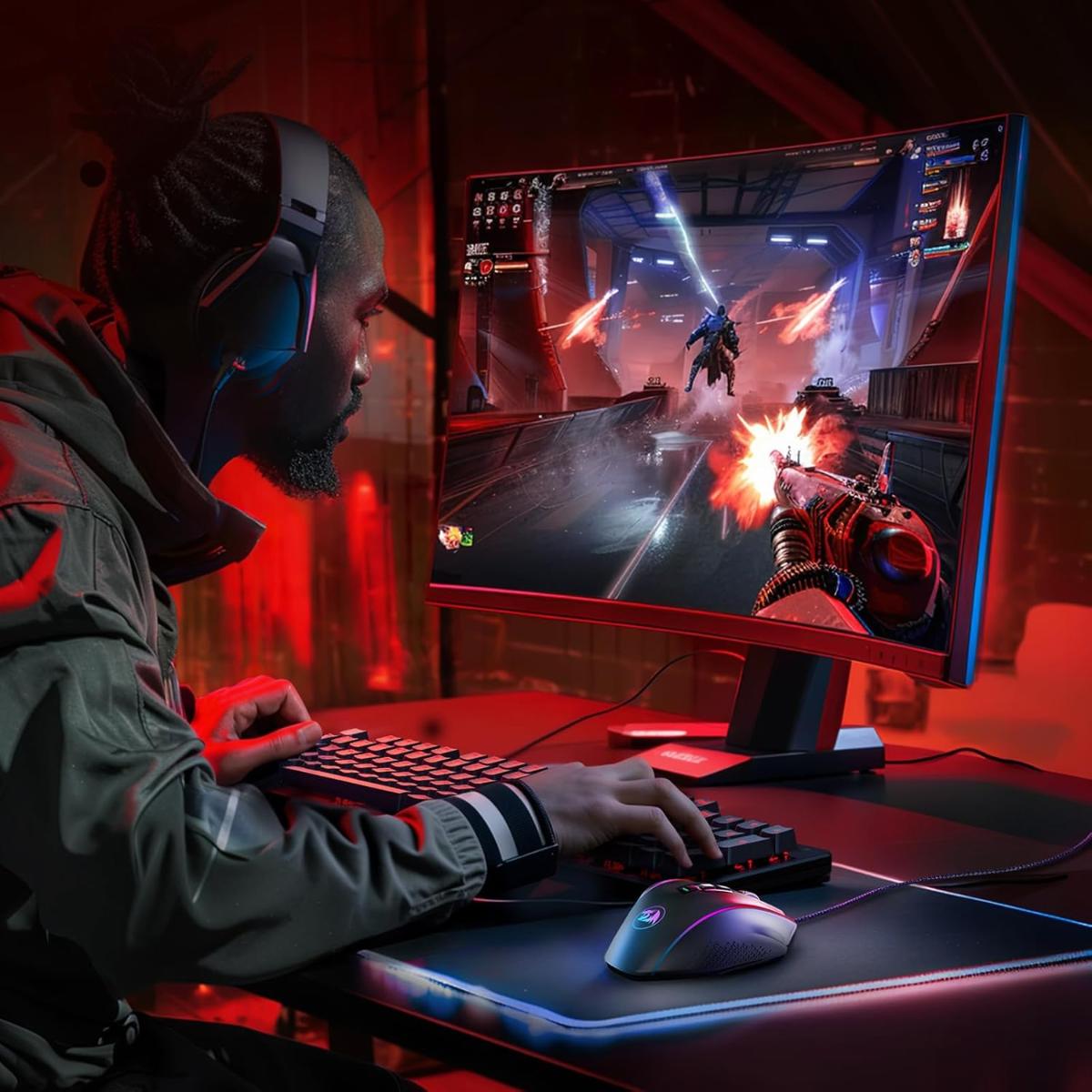 Redragon Gaming Mouse M901-K-2 MMO Mouse Gaming UP 12400 DPI 19 Macro Programmable Buttons RGB Mouse with 12 Side Buttons 8 * 2.4g Weight Tuning for PC Laptop MOBA FPS M901K Black