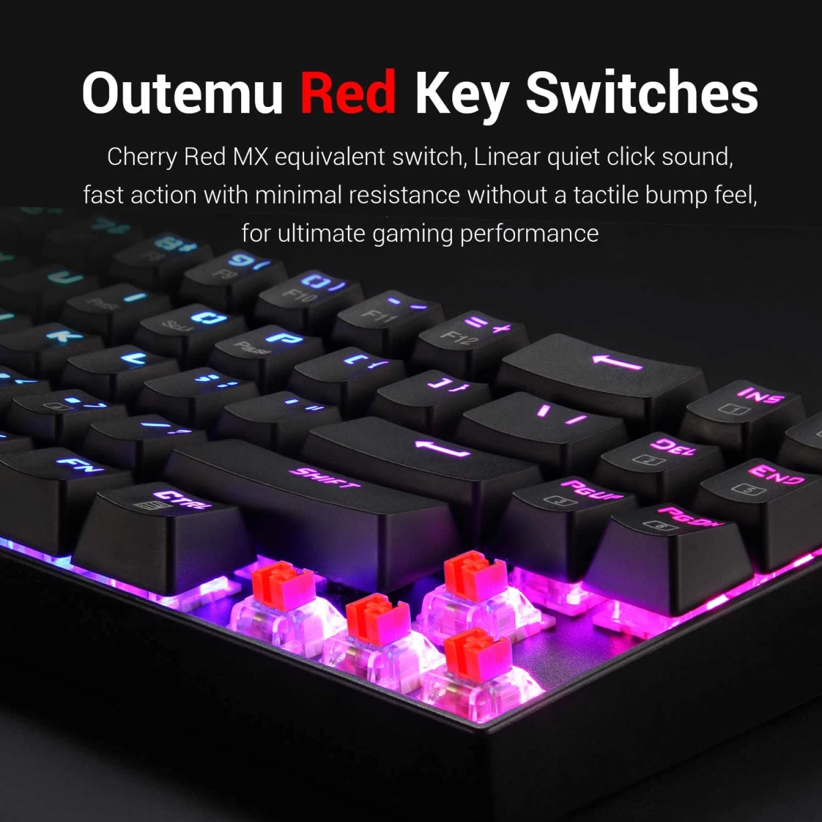 Redragon K599-KRS Wire & Wireless 60% Compact 70 Key Tenkeyless RGB Backlit Computer - Red Switch