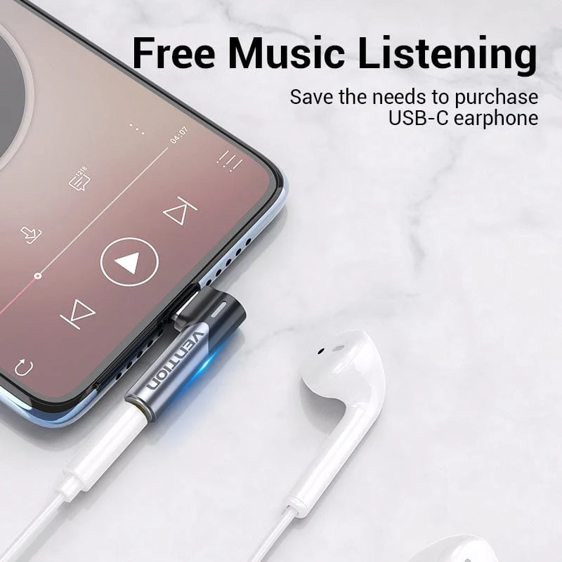 Vention Type C to 3.5 Jack Female Earphone Aux Connecter USB Type C to Jack 3.5 mm Adapter for Xiaomi Honor Huawei P40 mate 30