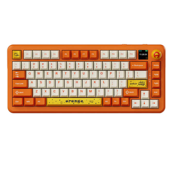 Ajazz AK820Max LCD Avocado Switch Mechanical USB wired / 2.4G wireless / Bluetooth 5.0 / Keyboard – Orange
