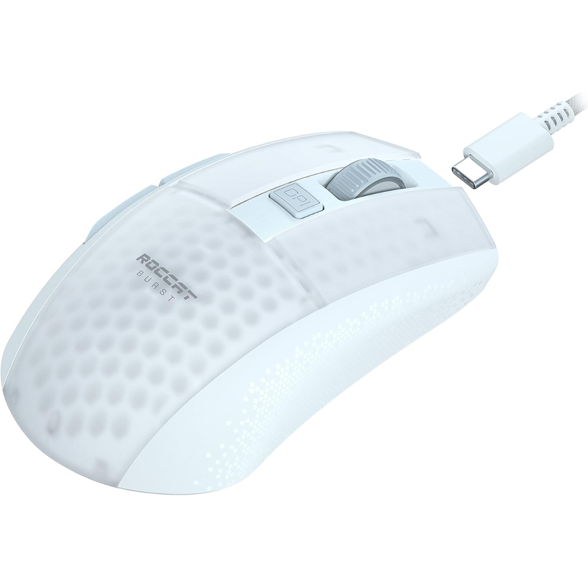 ROCCAT Burst Pro Air Lightweight Symmetrical Wireless RGB Gaming Mouse with 19K DPI Optical Owl-Eye Sensor, Optical Switches, Titan Wheel, 81-Gram Weight White