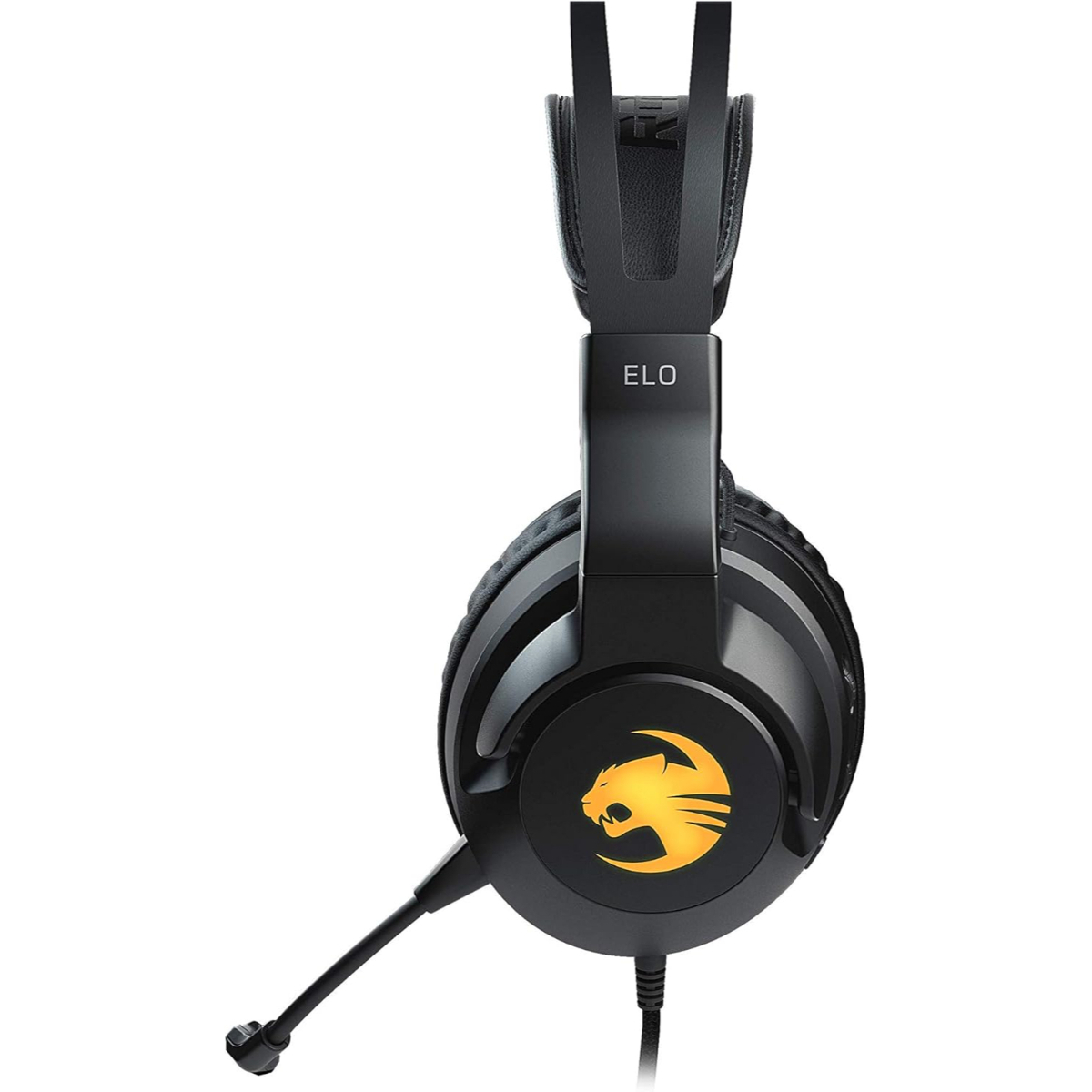 ROCCAT Elo 7.1 USB PC Gaming Headset, Surround Sound with AIMO RGB Lighting, Wired Computer Headphones, Detachable Noise Cancelling Microphone, Lightweight, 50mm Drivers - Black