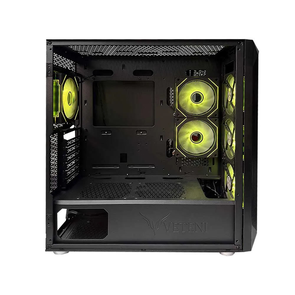 WJCOOLMAN Wanjia 360 Front Mesh +4 RGB Fnas, E-ATX/ATX/M-ATX/MINI-ITX, S360 Radiator, Silent - Black