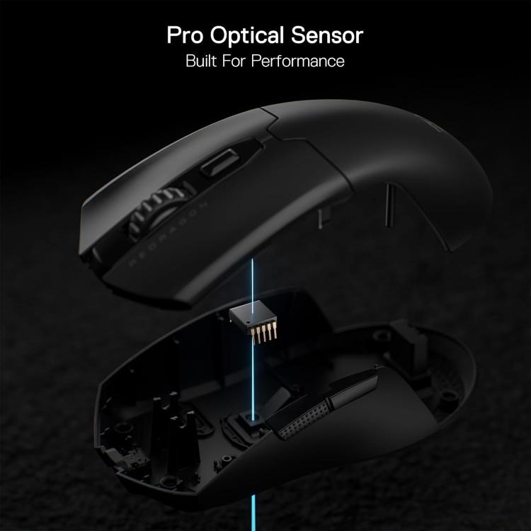 Redragon M995 Pro Wireless Gaming Mouse, 26000 DPI Ergonomic Mouse, BT & 2.4G, 6 Macro Buttons, 51G Ultra Lightweight, Reliable Power Capacity for PC/Mac/Laptop, Black