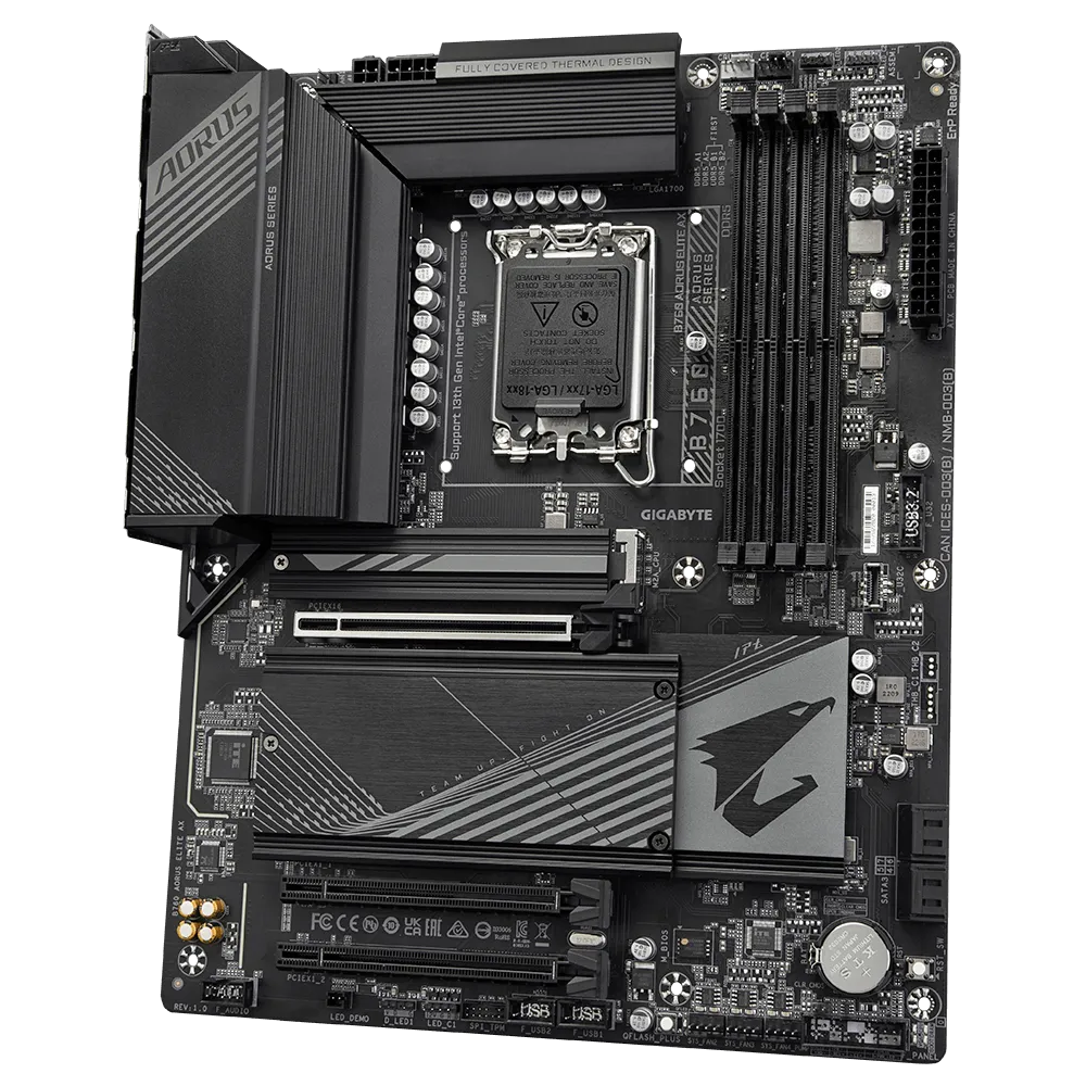 GIGABYTE B760 AORUS ELITE, Intel 13th 12th Series, LGA 1700/DDR4/PCIe 4.0/3xM.2 - ATX Gaming MotherBoard