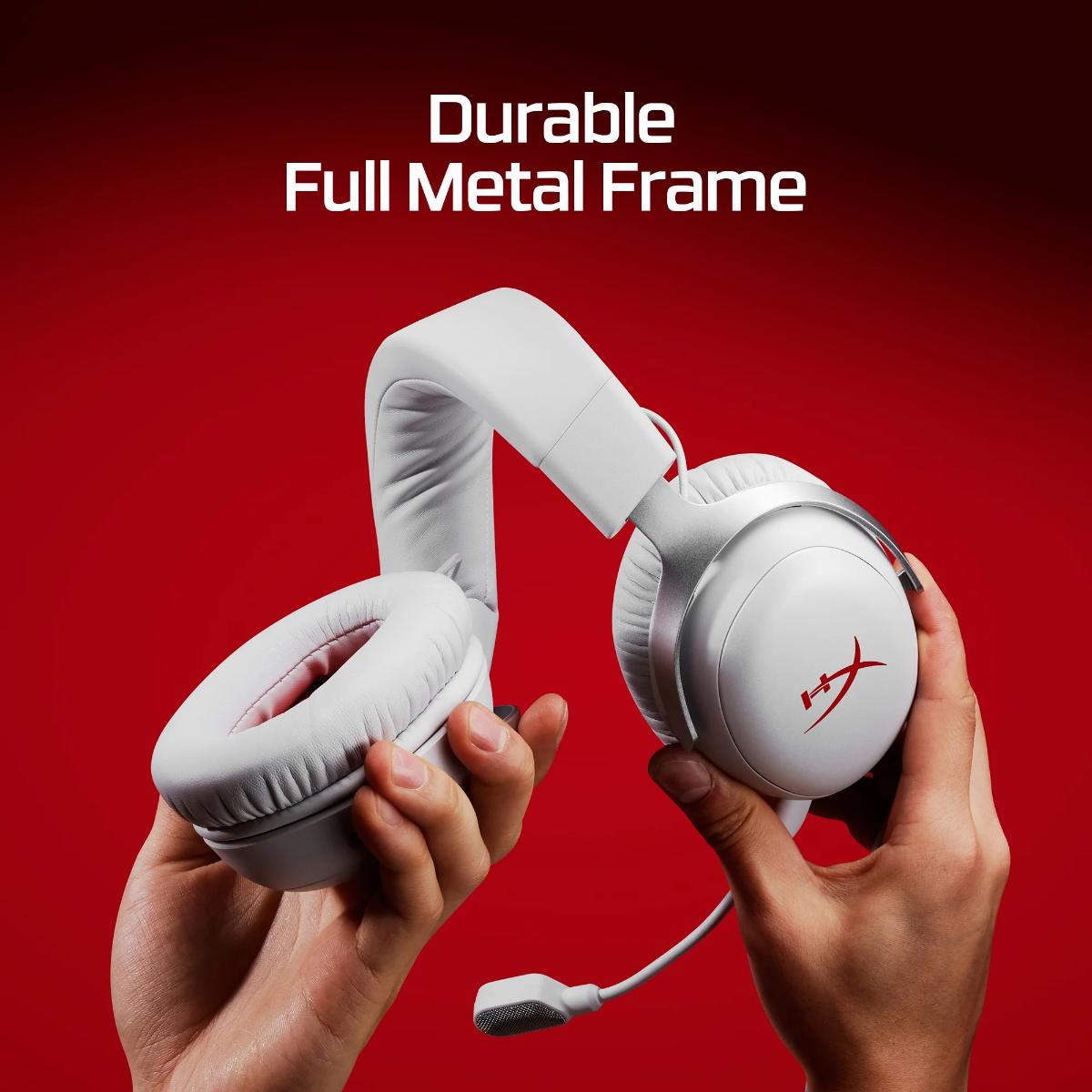 HyperX Cloud III – Wired Gaming Headset, PC, PS5, Xbox Series X|S, Angled 53mm Drivers, DTS Spatial Audio, Memory Foam, Durable Frame, Ultra-Clear 10mm Mic, USB-C, USB-A, 3.5mm