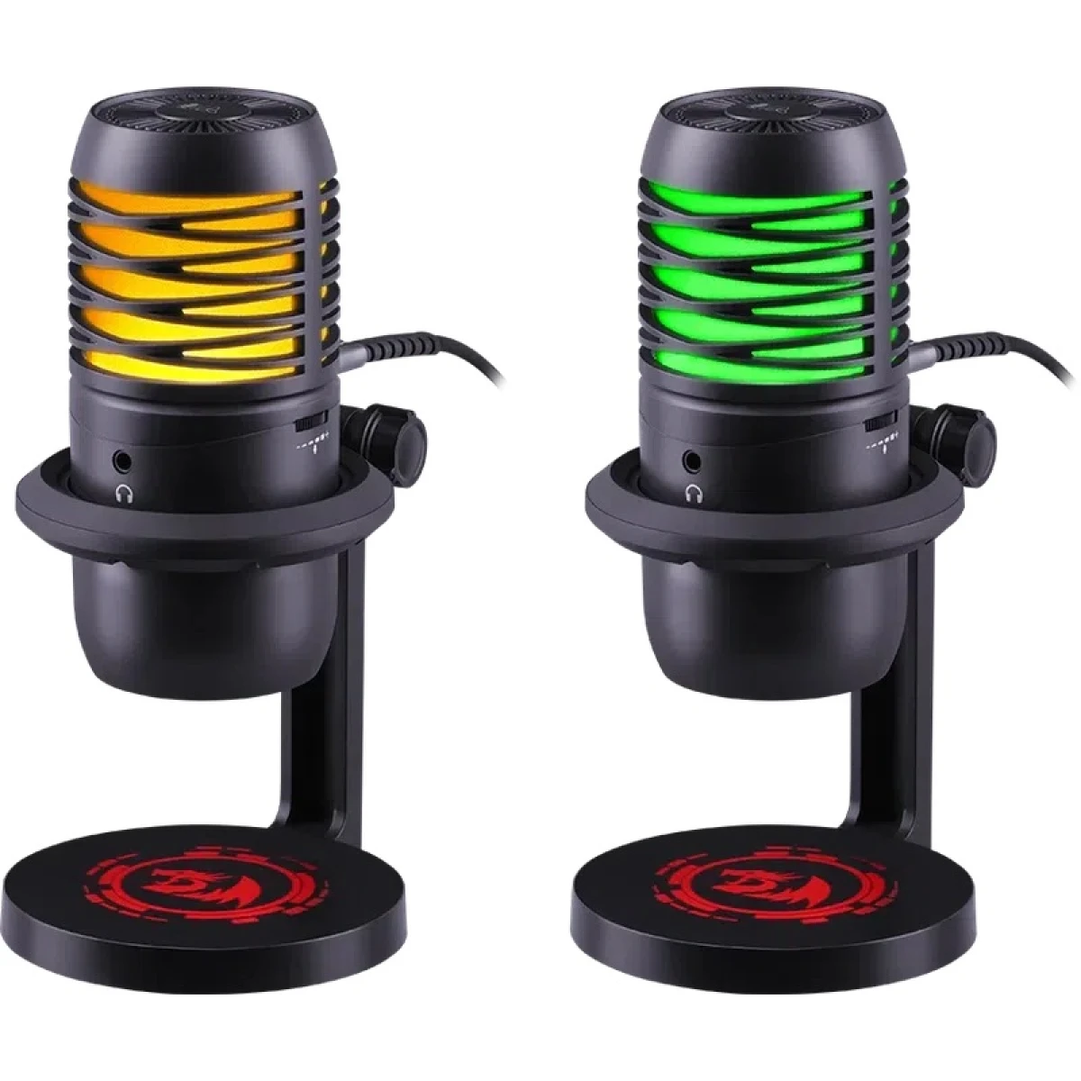 Redragon Nebula GM211 Gaming Stream USB Microphone, Cardioid Polar Pattern, Adjustable Tripod & Shock Mount, 192kHz/24-Bit, RGB Lighting, Volume Control & Mute Button, Black