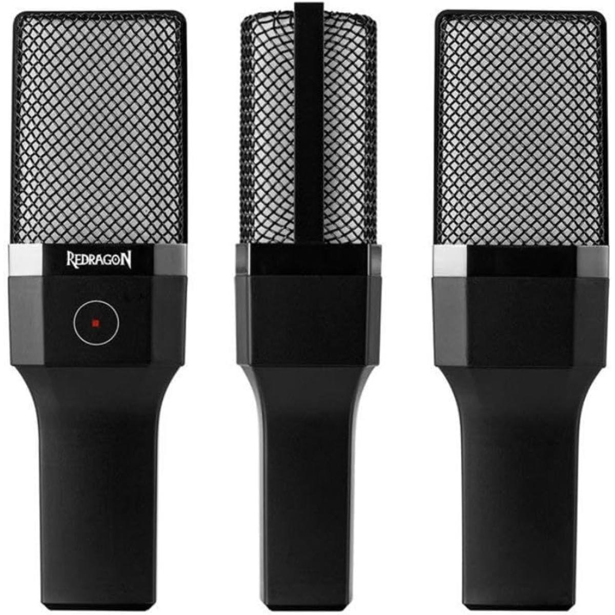 Redragon GM212 Adne RGB Black USB Codenser Gaming Microphone with Stand and Pop Filter - Black