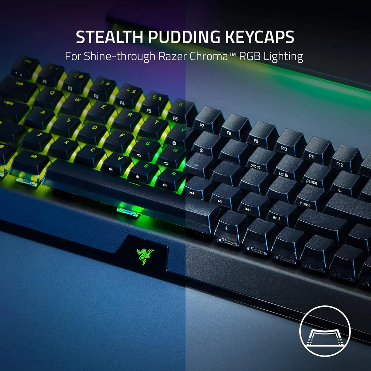 Razer BlackWidow V3 Mini HyperSpeed 65% Wireless Mechanical Green Switches Phantom Pudding Keycaps up to 200Hrs Battery Life