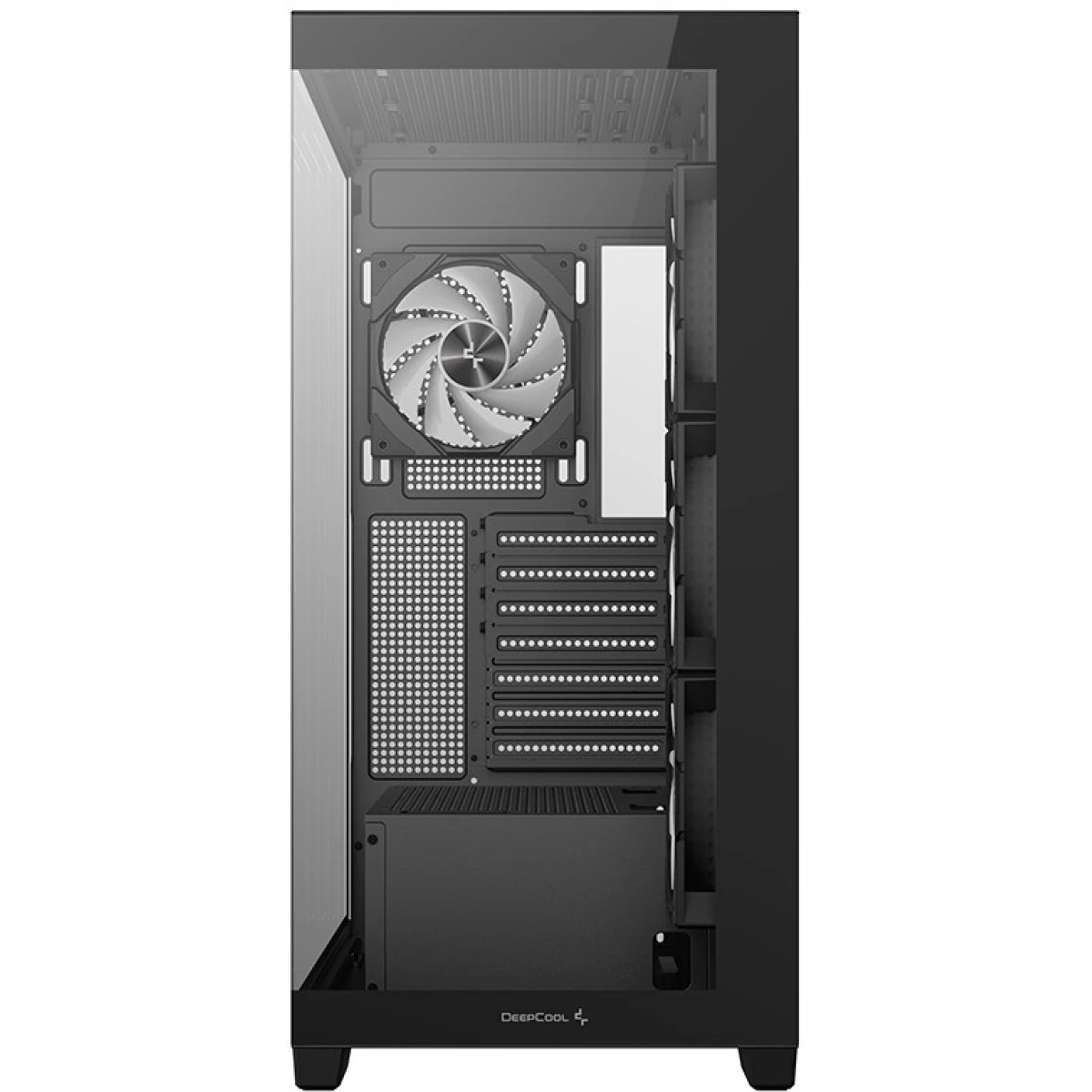 DeepCool CG580 4F Panoramic ATX Mid-Tower Case 4x Pre Installed Fans Single Chamber, Support Back Connectors & Up to 2x 360mm Radiators, Front 2x USB3.0 , Black