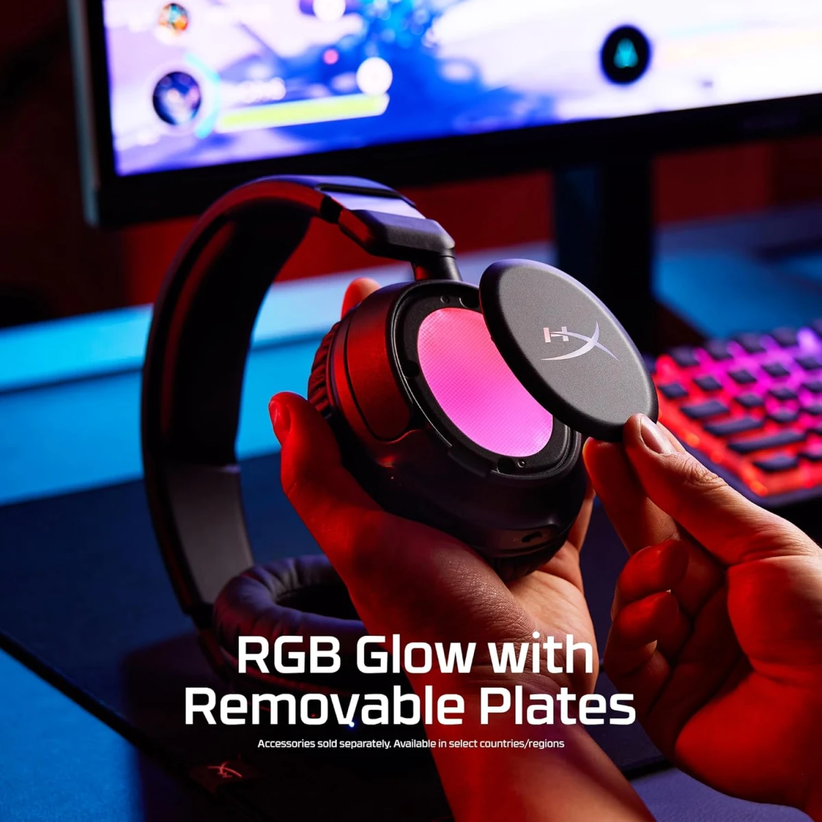HyperX Cloud Flight 2 – Wireless Gaming Headset, Customizable RGB Lighting with Removable Earcup Plates, up to 100 Hours of Battery Life, 2.4GHz & Bluetooth, Multi-Platform Compatibility - Black hover
